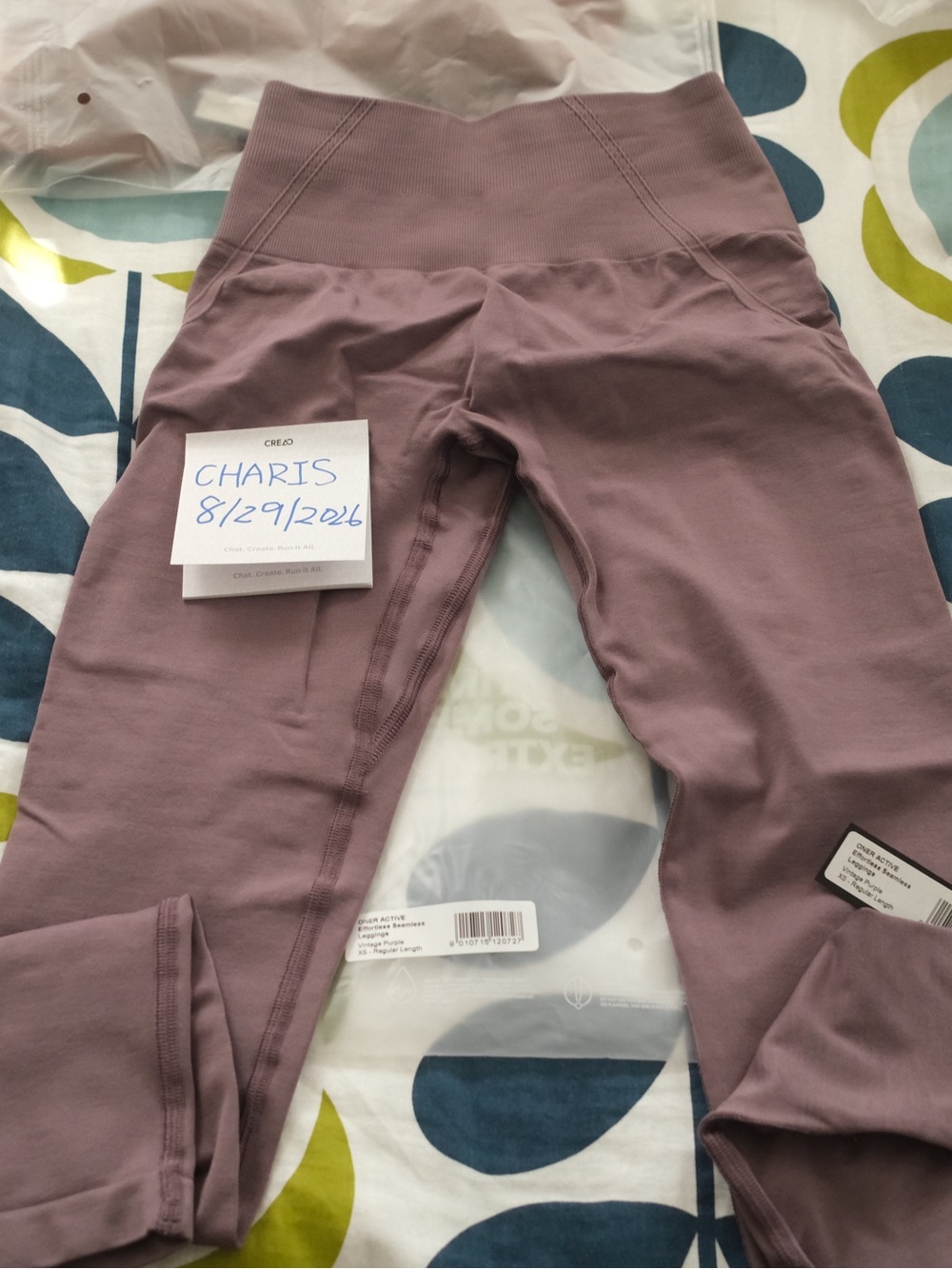 ONER Active Vintage Purple Effortless Leggings NWT XS